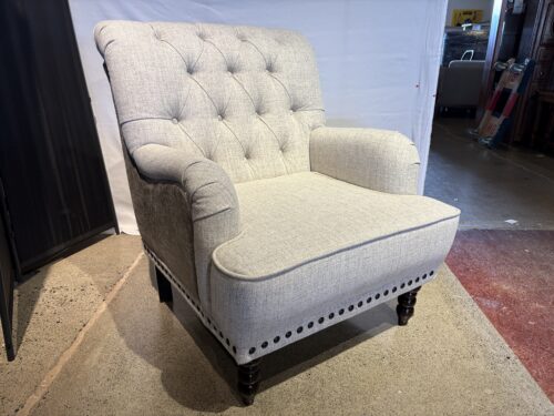 ASHLEY FURNITURE Tartonelle Light Gray Nailhead Trim Accent Chair