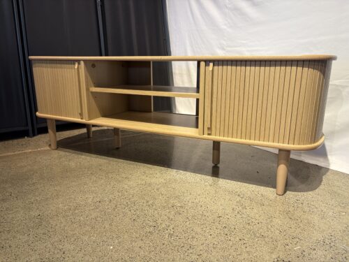 MODWAY Contour Wood TV Stand in Oak