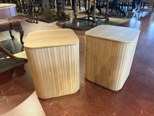 Natural Oak Finish Side Tables (Set of 2)
