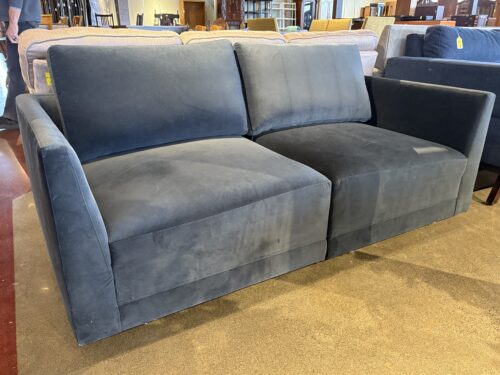 RENEGADE FURNITURE Blue Velvet 2-Piece Loveseat