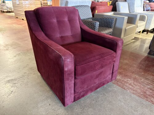 LA-Z-BOY Maroon Mirco Suede Swivel Chair