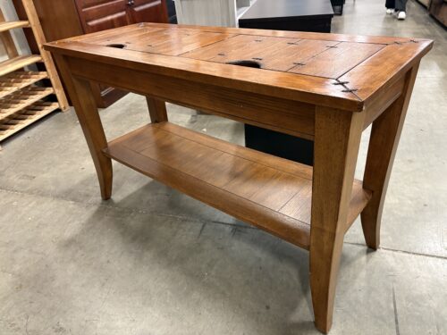Vintage 2 Tier Wooden Console Table with Storage Compartments