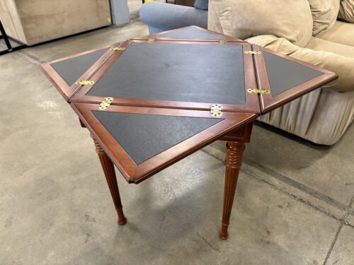 Wooden Mahogany Stained Fold Out Card Table