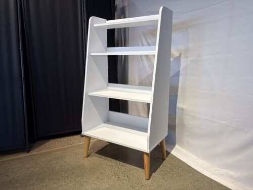 4 Tier MCM Bookshelf in White/Natural