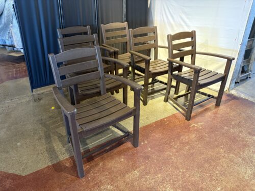 POLYWOOD Outdoor Garden Armchair in Vintage Brown (Set of 6)