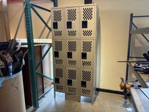 TENNSCO Three Wide Multi-Tier Vented Metal Lockers