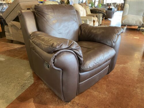 Made in Italy Dark Brown Wide Manual Reclining Armchair