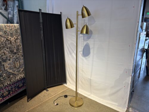 Adjustable 3-Light Floor Lamp in Aged Brass