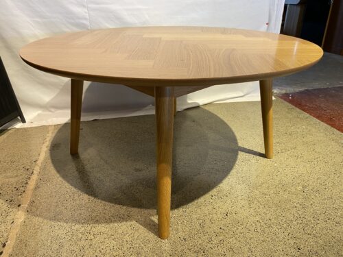 ACTONA Nagano Round Scandinavian Style Herringbone Coffee Table