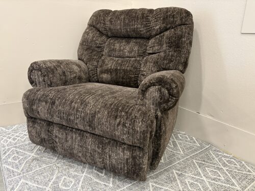 Brown Chenille Plush Manual Recliner