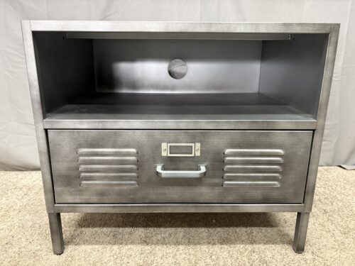 POTTERY BARN TEEN Locker Nightstand in Galvanized Grey