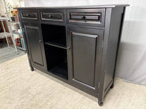 Black Weathered 3-Drawer Sideboard