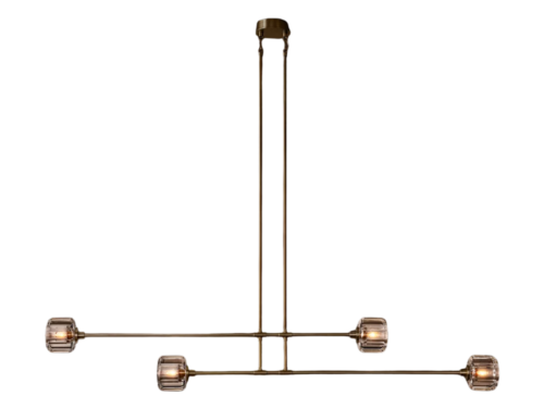 RESTORATION HARDWARE Demaret Mobile Linear Brass Chandelier