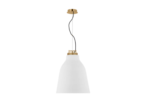 NEW! VISUAL COMFORT & CO 20" Forge Large Pendant in Matte White and Brass