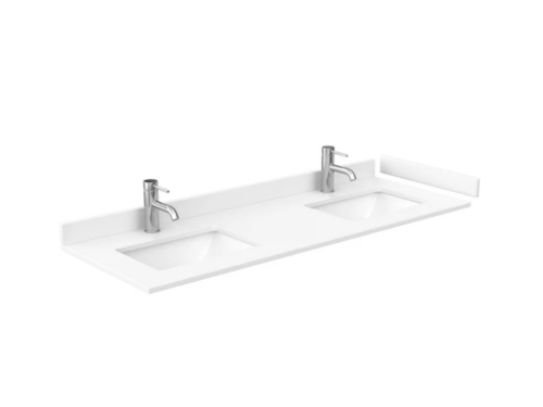 WYNDHAM COLLECTION Strada 66" White Double Sink