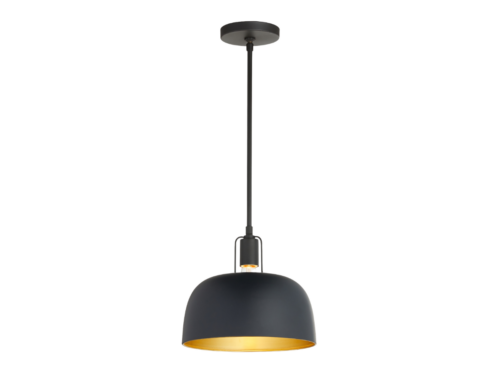 REJUVENATION Dekum 11" Pendant Light In Oil Rubbed Bronze with Brass Interior
