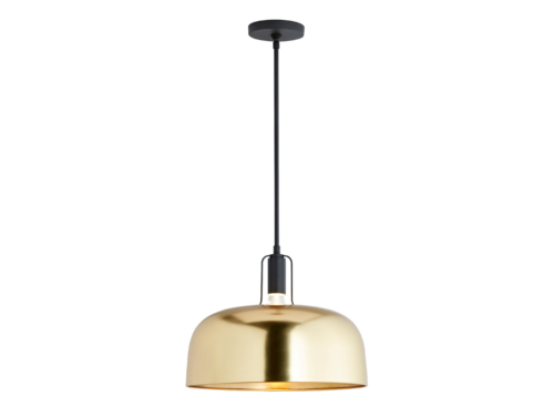 REJUVENATION Dekum 16" Pendant Light In Oil Rubbed Bronze with Aged Brass Shade