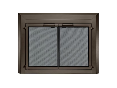 NEW! ALLEN + ROTH Chester 30" to 37" Cabinet Style Fireplace Doors with Tempered Smoke Glass in Oil Rubbed Bronze