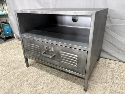 POTTERY BARN TEEN Locker Nightstand in Galvanized Grey