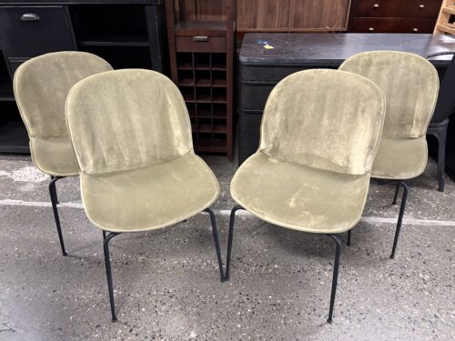 Olive Green Upholstered Modern Dining Chair (Set of 4)