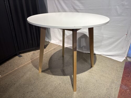 ACTONA Raven 90 White Round Scandinavian Style Dining Table