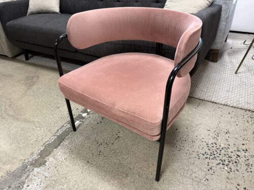 Salmon Pink Modern Barrel Accent Chair