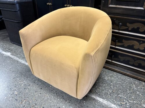 TOV FURNITURE Jordan Tan Velvet Swivel Accent Chair