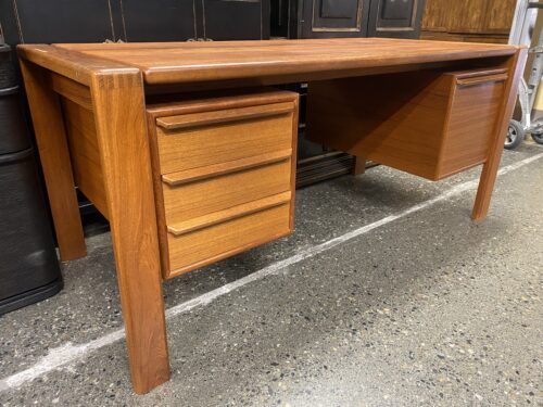 Vintage Danish Mid-Century Modern Solid Teak Free Standing Desk