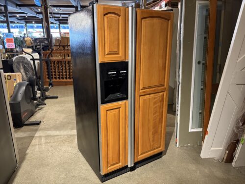 KITCHENAID Wood Grain Side-by-Side Refrigerator with Ice and Water Dispenser Model #KSRB22QDBL02