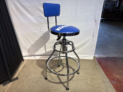 KOBALT Blue and Chrome Adjustable Hydraulic Work Stool