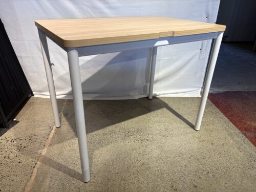 Light Wood Office Desk with White Legs