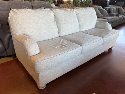 ASHLEY FURNTURE Traditional Light Gray 3-Seater Sofa with Rolled Arms