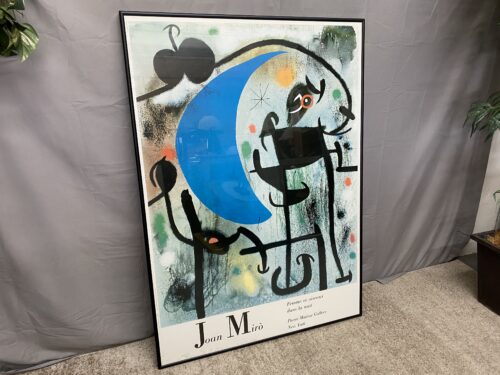 "Femme et Oiseaux Dans La Nuit" Large Framed Print by Joan Miro