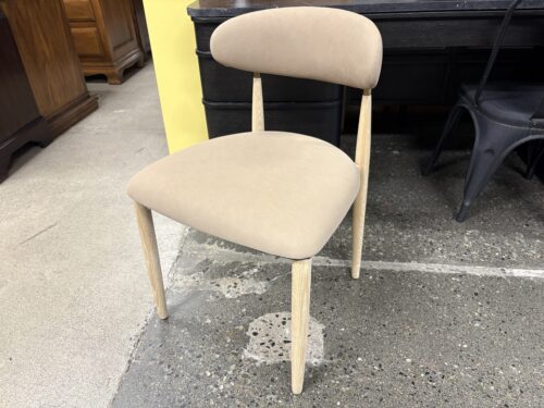 RESTORATION HARDWARE Arno Greige/Brass Framed Sand Upholstered Dining Chair