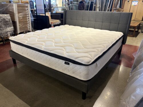 DEEGARI King Mattress, 14 Inch King Size, Gel Memory Foam, Medium Firm Feel, White with Charcoal Gray Bed Frame