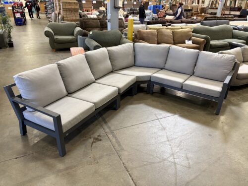 OSMEN Madrid 4 Piece Curved Modular Outdoor Sofa in Charcoal Grey