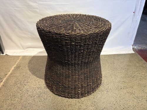 CRATE AND BARREL Abaca Hand Woven Wicker Ottoman