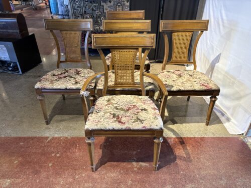 THOMASVILLE Floral Neoclassical White Dining Chairs (Set of 5)