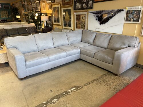 Light Grey Fabric Track Arm Corner Sectional