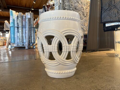 Double Coin Off White Garden Stool