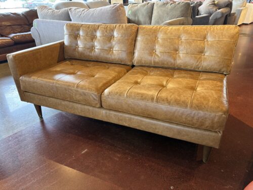 JOYBIRD Eliot Tufted Leather Single Arm Loveseat