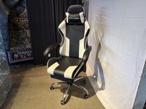 GTPLAYER Black and White Gaming Chair