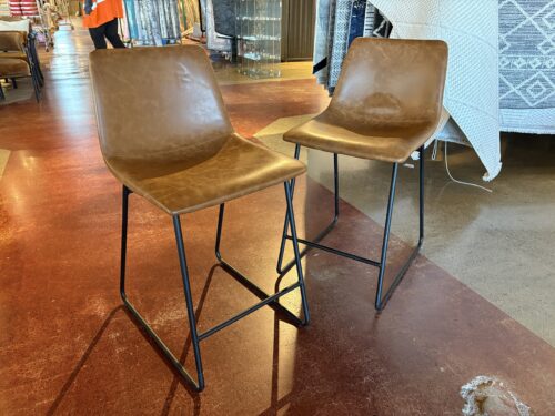 TARGET 24" Bowden Counter Height Barstool with Footrest in Caramel (Set of 2)