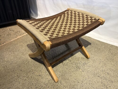 Vintage Woven Rope Folding Footrest