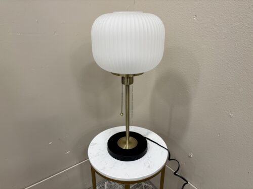 Unique Ribbed and Frosted Glass Table Lamp