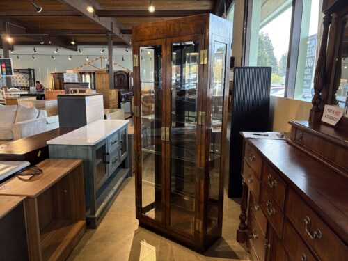 AMERICAN FURNITURE  Campaign Style Curio Cabinet