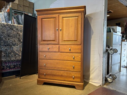 STANLEY Solid Cherry Armoire with Dovetailed Drawers