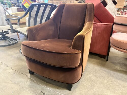 Modern Brown Velvet Accent Chair
