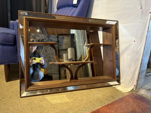Vintage Wall Shadow Box Curio Mirror