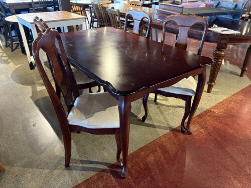 COASTER Queen Anne Style Cherry Wood 5 Piece Dining Set